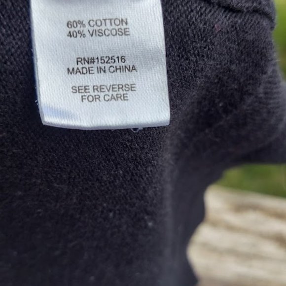 Meera Lane Womens Plus Size 5X Cardigan Single Pearl Button Black Cotton Blend - Picture 10 of 11